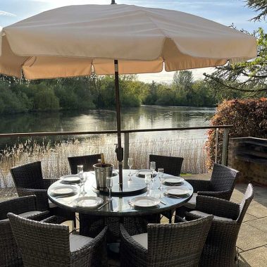 Outside Table and Lake