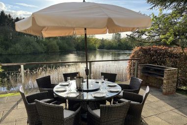 Outside Table and Lake